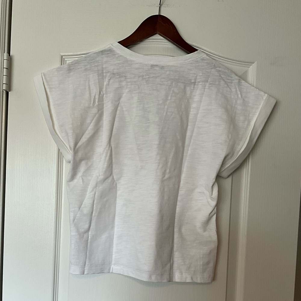 S'EDGE WHITE MARIE V NECK SHORT SLEEVE TOP SZ S NEW - Picture 7 of 9